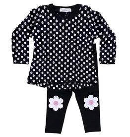 Little Mish Blk/Pink Flower Tod Legging Set