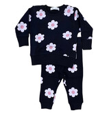 Little Mish Pink Flower Sweatpant Set
