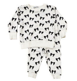 Little Mish Black Bows Tod Sweatpant Set