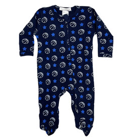 Little Mish Navy BBall Thermal Footie