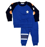 Little Mish Cobalt BBall Star Sweatpant Set