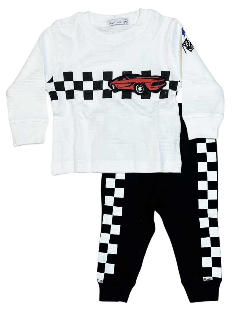 Mish Blk/wht Check Racer Thermal Set