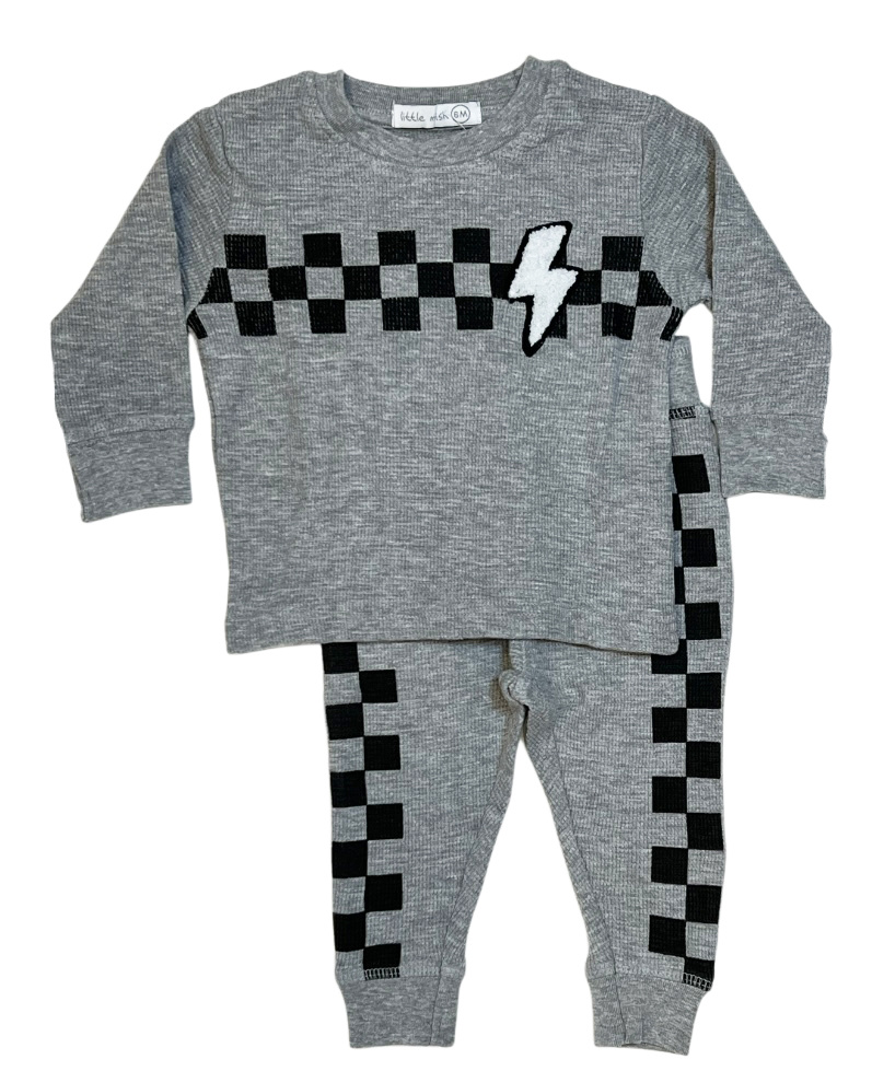 Mish Grey Check Bolt Thermal Set