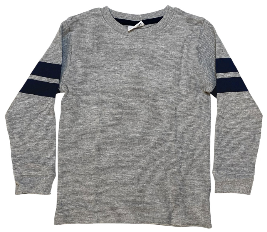 Mish Grey w/Navy Stripe Thermal Inf. Top