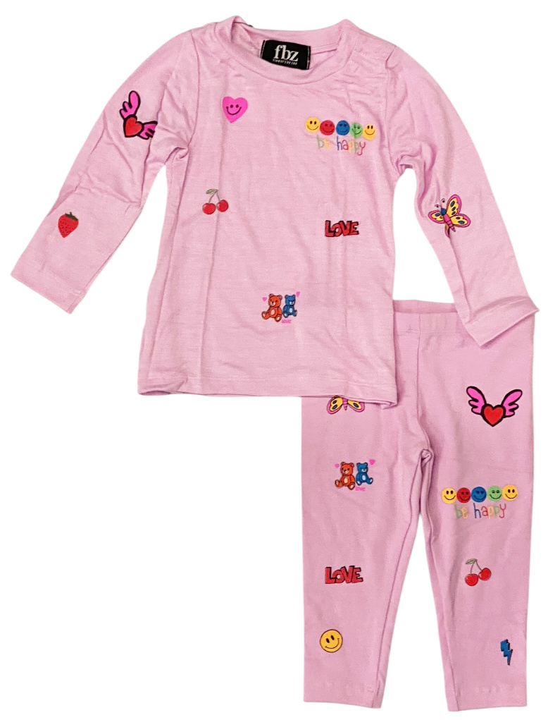 FBZ Pink Be Happy Legging Set