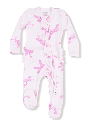 Angel Dear Pretty Bows Ribbed Footie