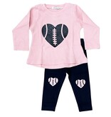 Little Mish Pink/Blue Football Fan Inf. Leg Set