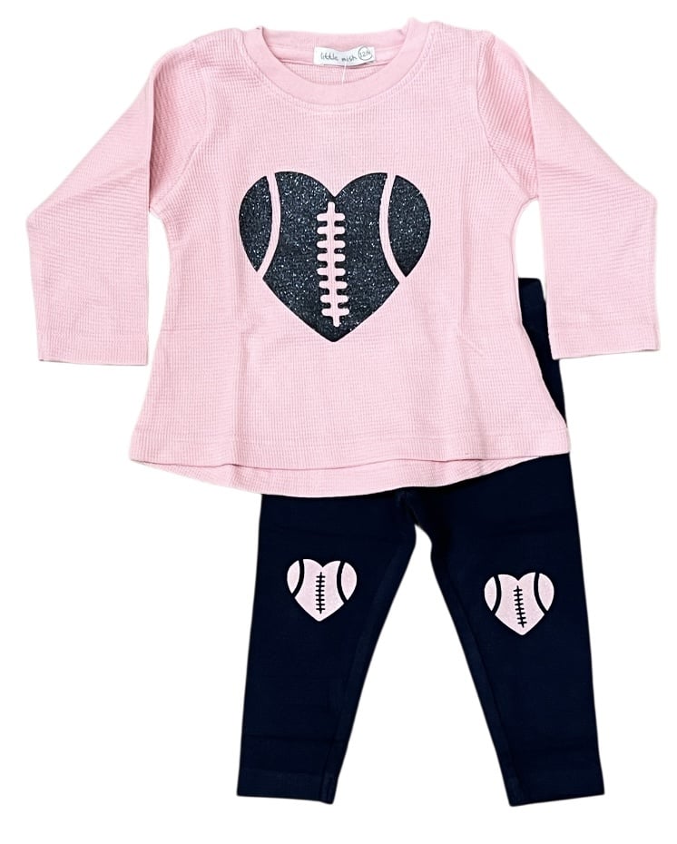 Little Mish Pink/Blue Football Fan Inf. Leg Set