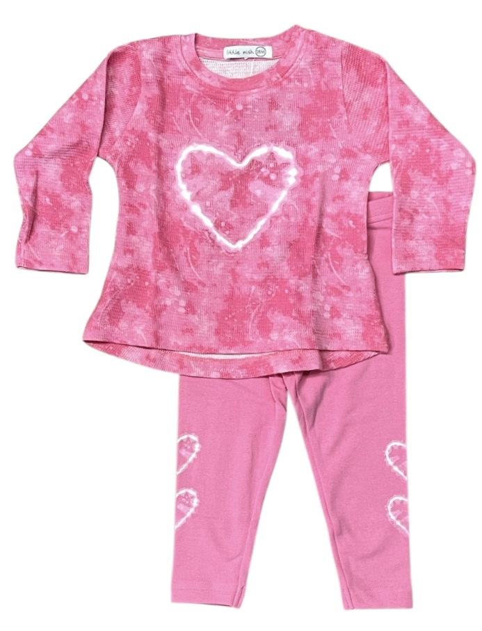 Mish Pink Crush Heart Toddler Legging Set