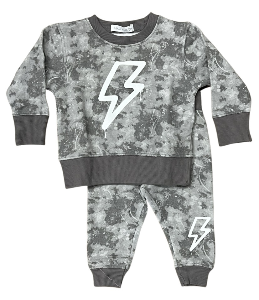 Mish Dusty Grey Bolt Sweatsuit Set