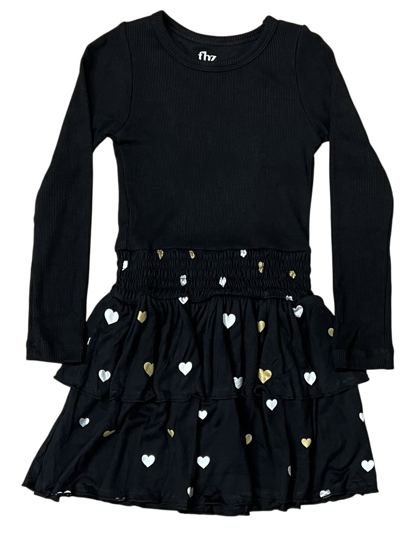 FBZ  Black Mini Heart Dress