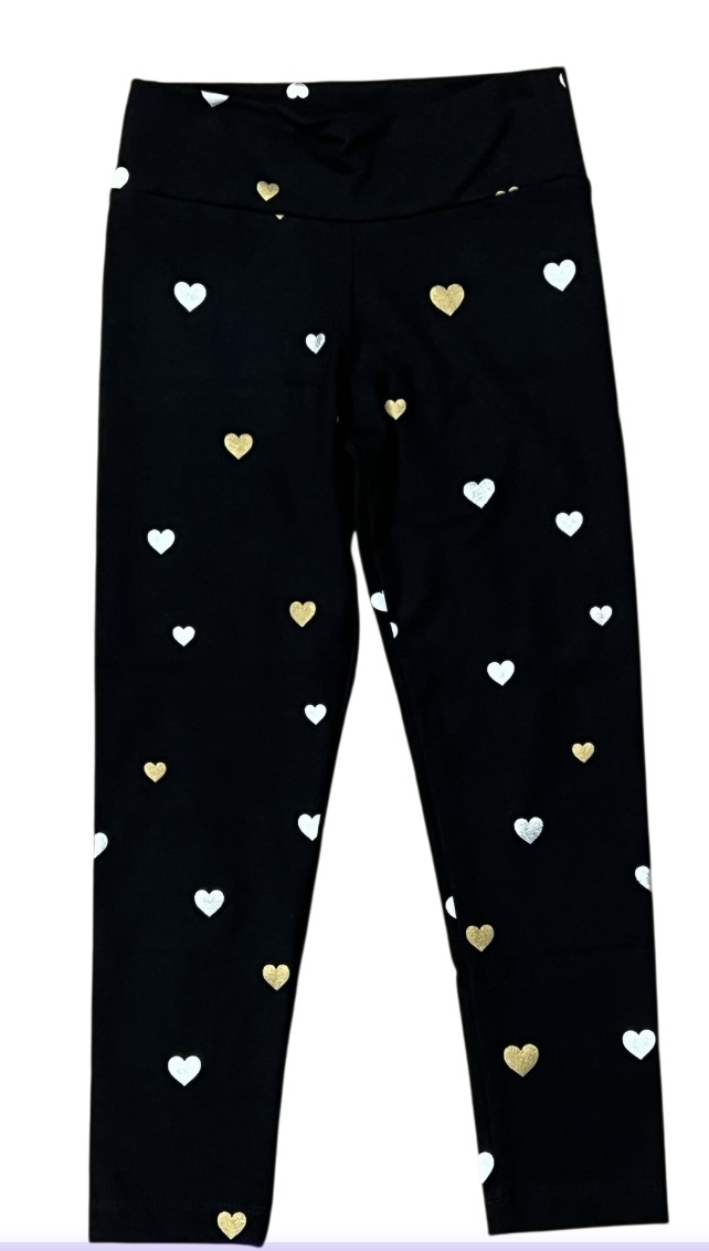 FBZ  Black Mini Heart Leggings