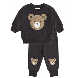 Hux Furry Bear Vintage Black Sweatset