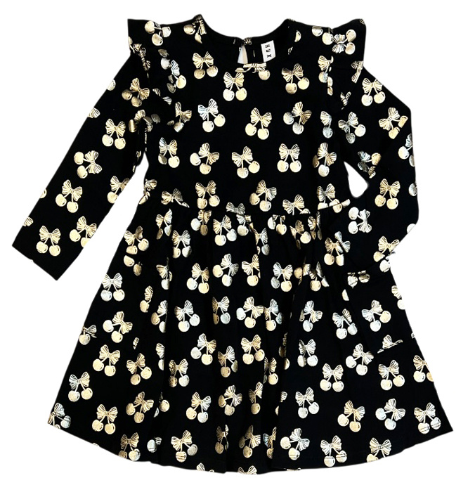 Hux Gold Cherry Toddler Dress