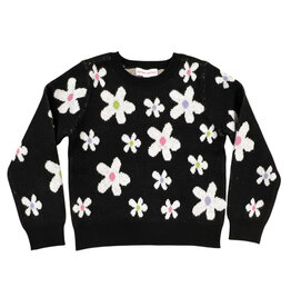 Design History Blk Multi Floral Soft Sweater