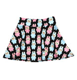 Labubu Insp. Blk Pink/Turq Skater Skirt