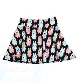 Labubu Insp. Blk Pink/Turq Skater Skirt
