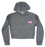 Firehouse Grey Cherry Bow Pocket Hoodie