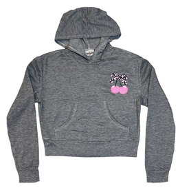 Firehouse Grey Cherry Bow Pocket Hoodie