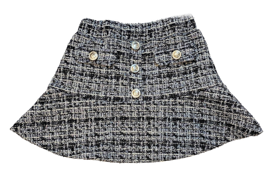 FBZ Plaid Silver Button Skirt