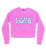 Firehouse Neon Pink Floral LOVE Fl Sweatshirt