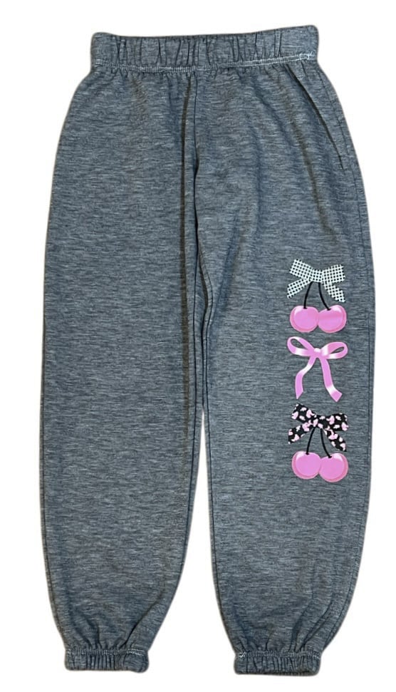 Firehouse Grey Cherry Bow Sweatpant