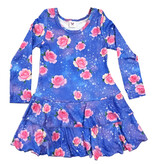 Social Butterfly Periwinkle Roses Ruffle Dress