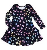 Social Butterfly Scribble Hearts Ruffle TD Inf Dress