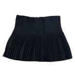 Cheryl Kids Pleated Black Faux Suede Skort