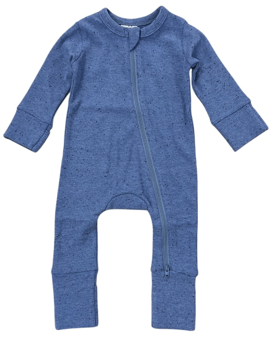 Speckled Ribbed Denim Conv Footie