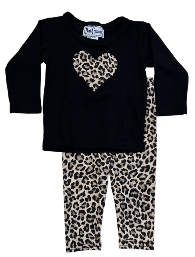 Dori Leopard Heart Inf. Legging Set