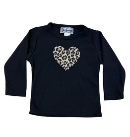 Dori Leopard Heart Black LS Ribbed Top