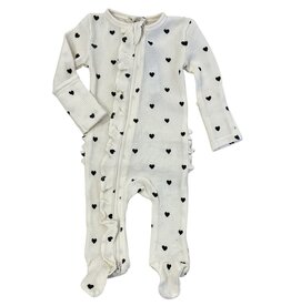 SP Love Cream Heart Thermal Ruffle Footie