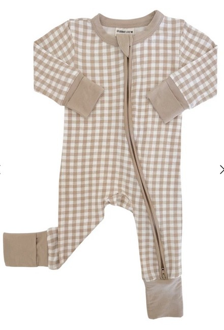 SP Love Tan Gingham Conv Footie