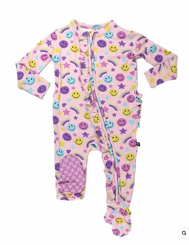 Lev Baby Cora Smiley Ruffle Footie