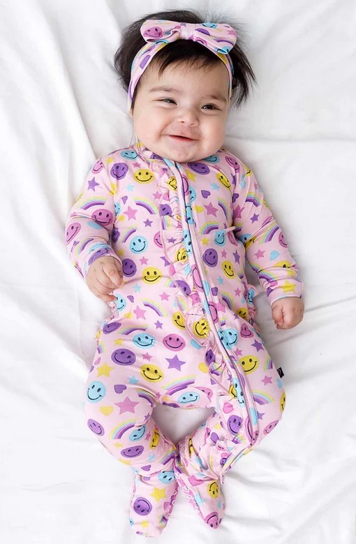 Lev Baby Cora Smiley Ruffle Footie