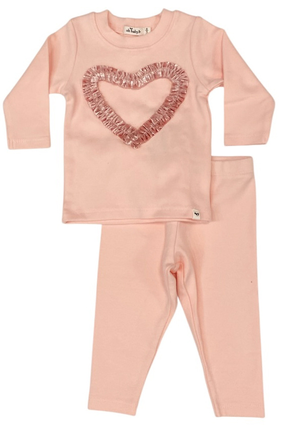 Oh Baby Pink Velvet Heart Pink Set
