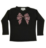 Dori Big Bow Black LS Ribbed Top