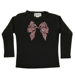 Dori Big Bow Black LS Ribbed Top