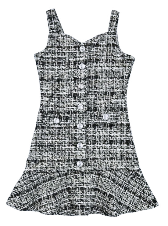 FBZ Stretch Tweed Plaid Dress
