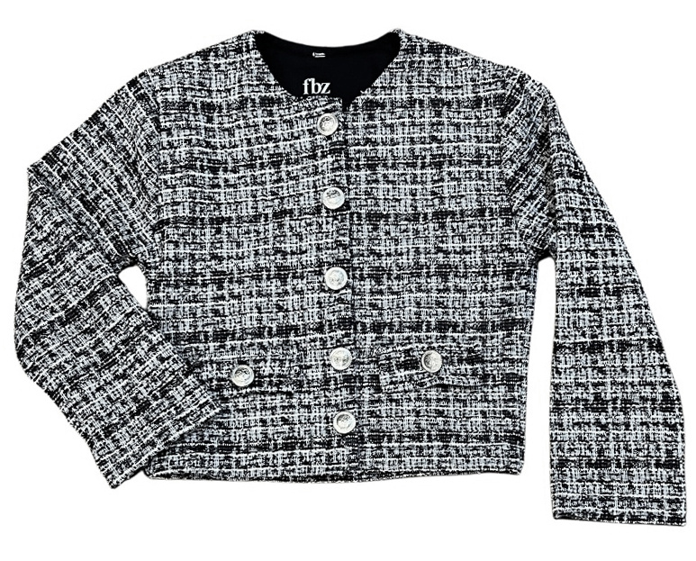 FBZ Stretch Tweed Plaid Jacket