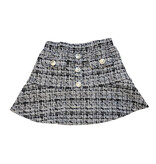 FBZ Stretch Tweed Plaid Ruffle Skirt