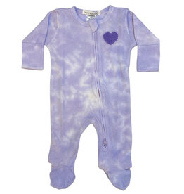 Little Mish Lilac Crush Heart Thermal Footie