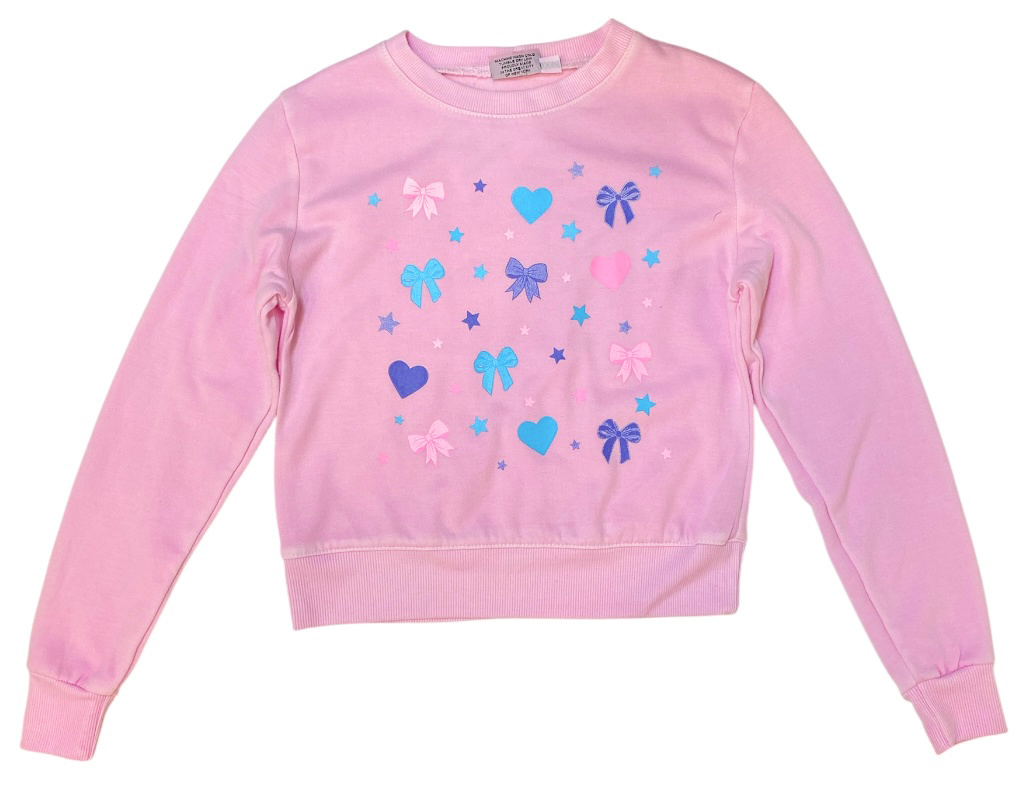 Firehouse Ice Pink Bows & Hearts Sweatshirt