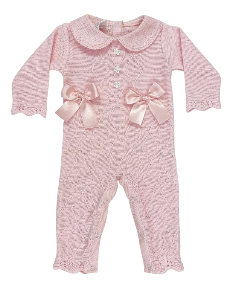 Dolce G Pink Bows Knit Romper
