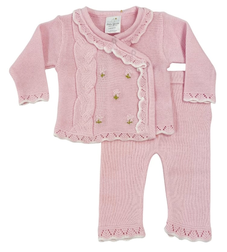 Dolce G Flowers Pink Knit Set