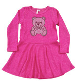 Sofi Hot Pink Hacci Rhinestone Bear Dress