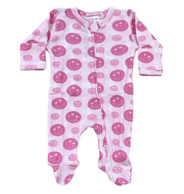 Baby Steps Multi Pink Smiley Footie