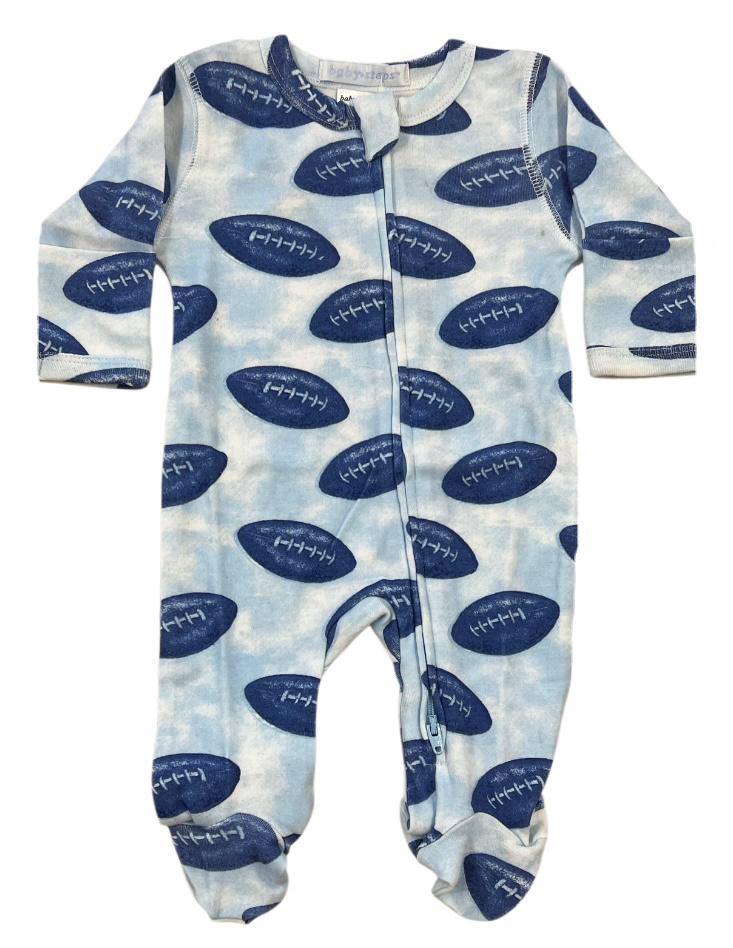 Baby Steps Blue Footballs Footie