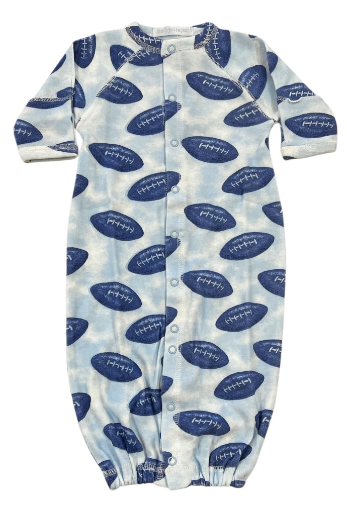 Baby Steps Blue Footballs Conv Gown